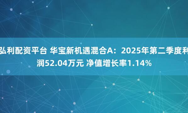 弘利配资平台 华宝新机遇混合A：2025年第二季度利润52.04万元 净值增长率1.14%